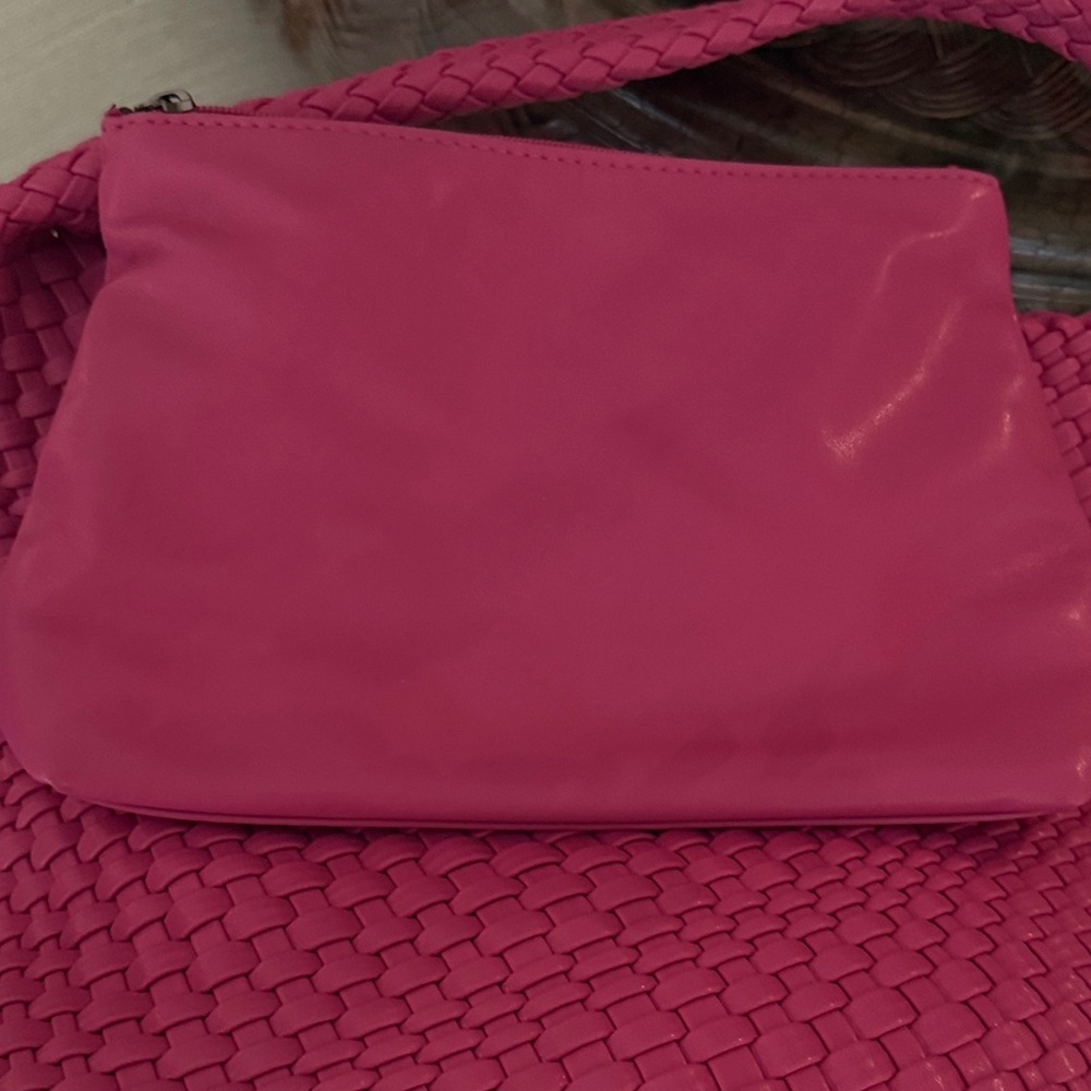 Hot Pink Woven Tote Bag - Picture 2 of 2